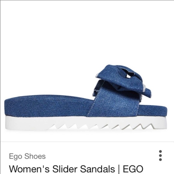 Denim bow flat form slide - Picture 7 of 8
